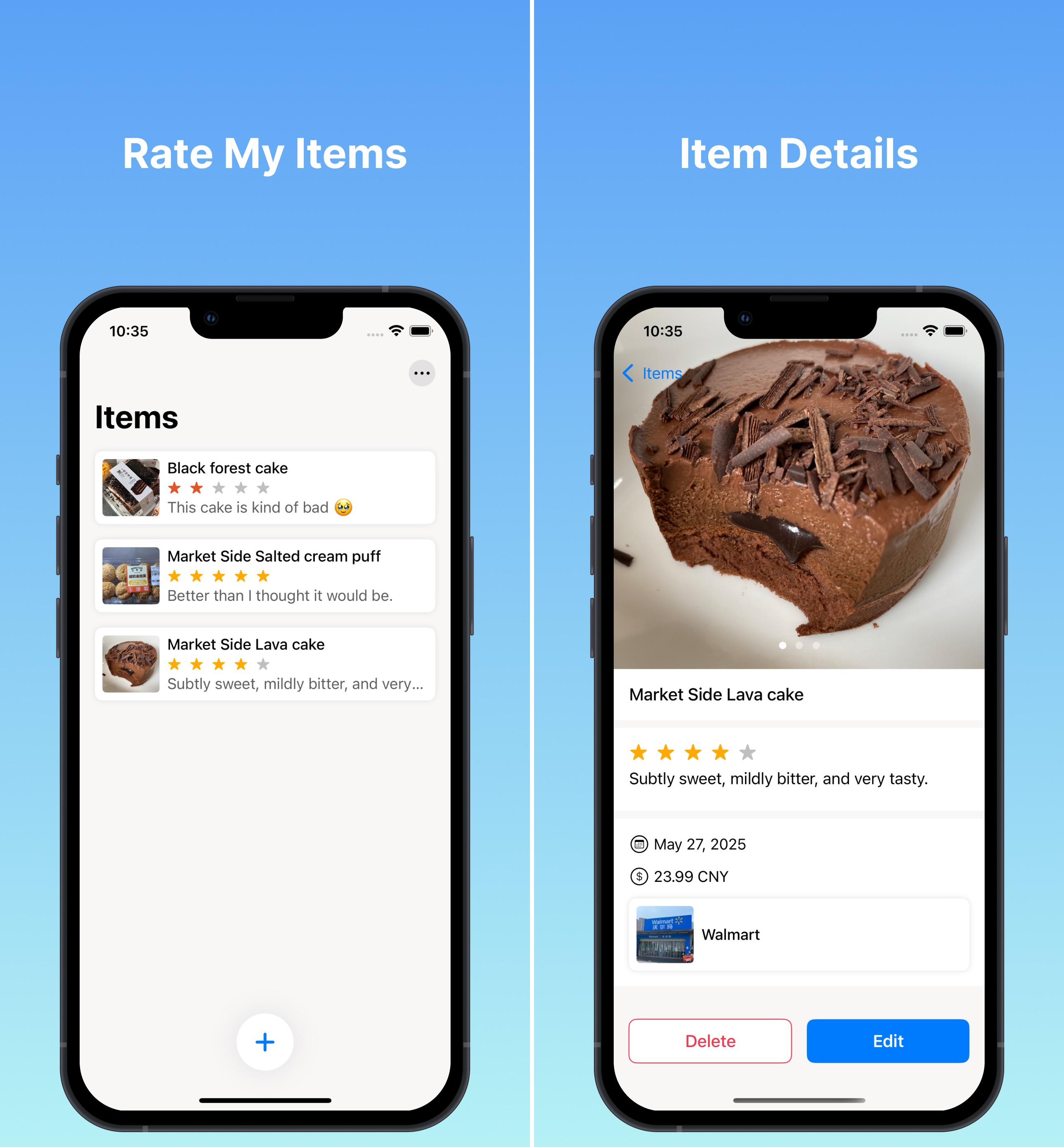 App screenshots